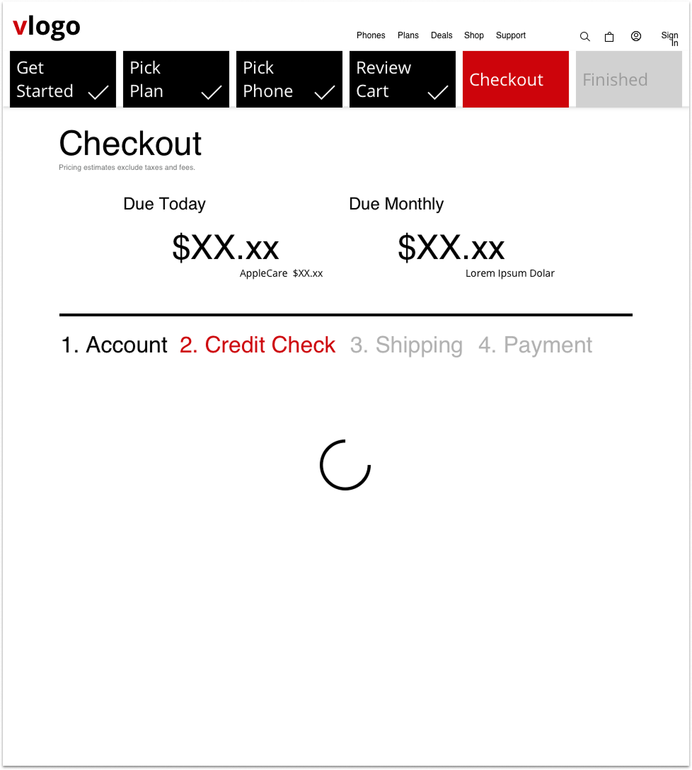 Credit Check - Loading state during verification